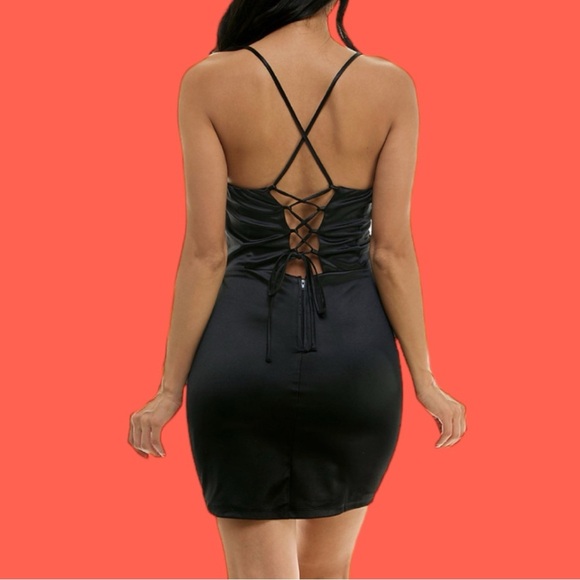 Embroidered Corset Lace-Up-Back Dress Black and pink, NEW - Picture 2 of 4